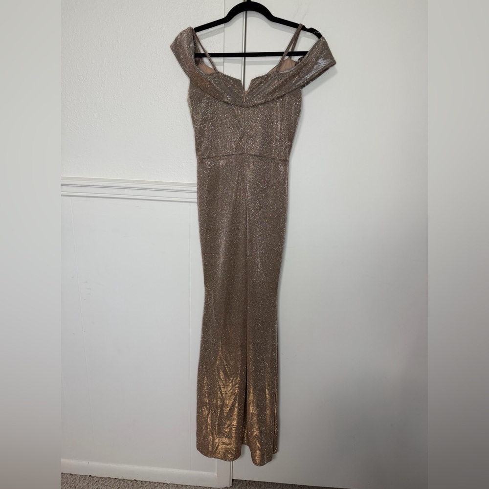 Lenovia Metallic Gold slit dress size M - Picture 4 of 7